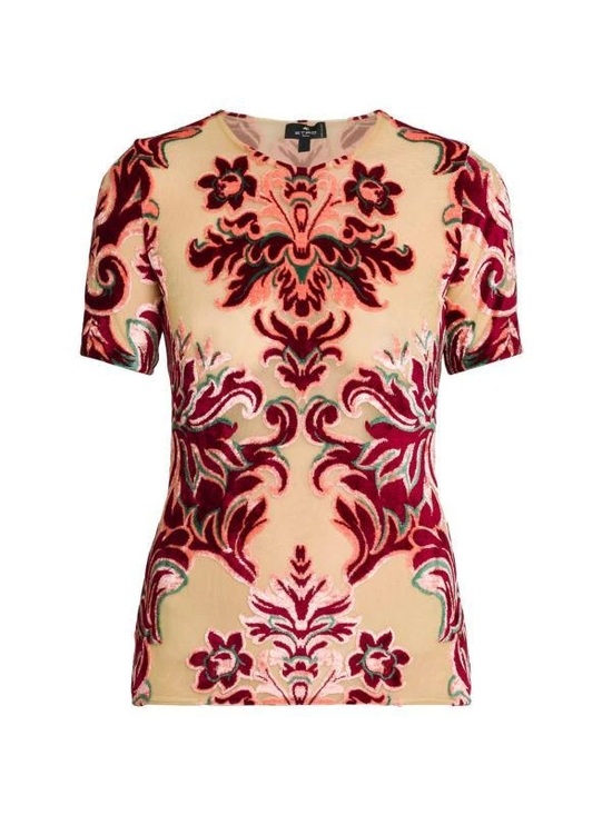 Etro Tops - ETRO Damask Velvet Burnout Top